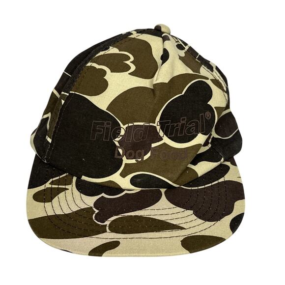 Vintage Brown Camo Field Trial Dog Food Hat Cap SnapBack - Picture 1 of 6